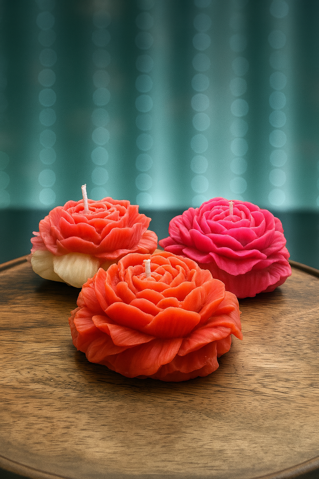 Peony Rose Flower Candle