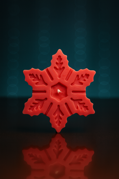 Snowflake Red Candle