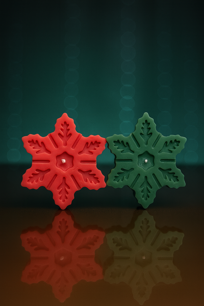 Snowflake Red Candle
